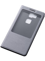 Ascend Mate7対応 スリム・レザージャケット（合皮タイプ） シルバー