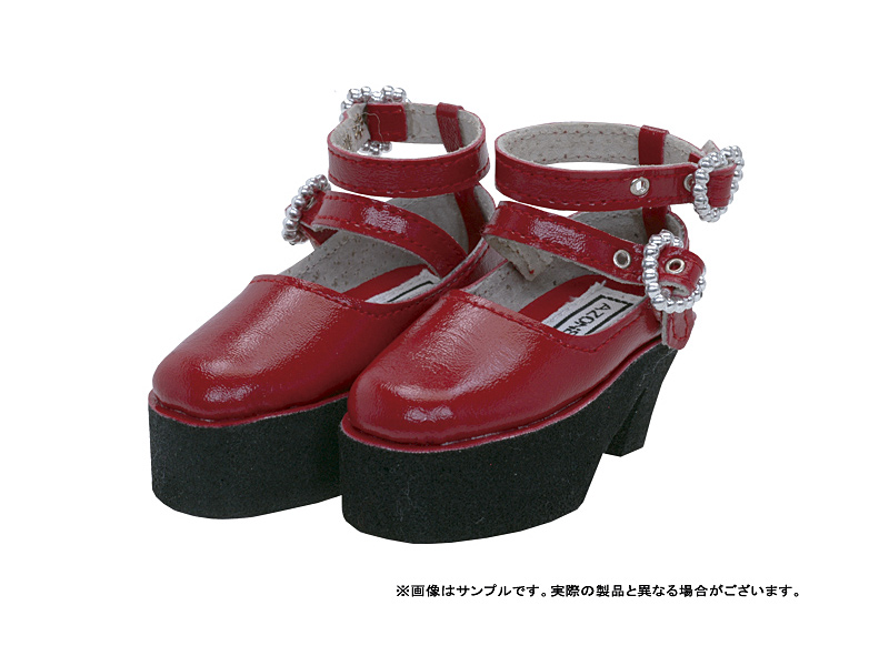 60cmハートバックルストラップシューズ ※追加色 レッド