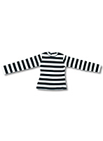 60ボーダー長袖Tシャツ 黒×白