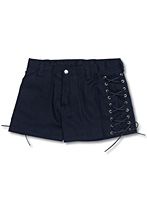 60編み上げホットパンツ 黒