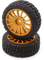 25mmホイール 14本スポーク ゴールド 12mmHEX ラリー用タイヤ 2本入