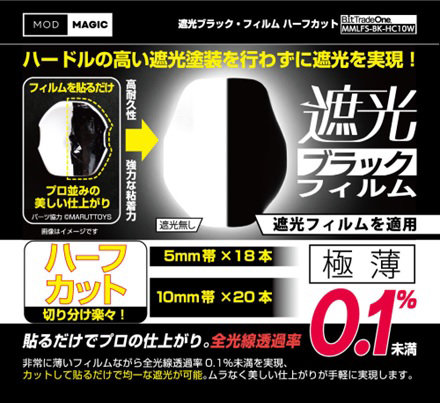 遮光ブラックフィルム ハーフカット