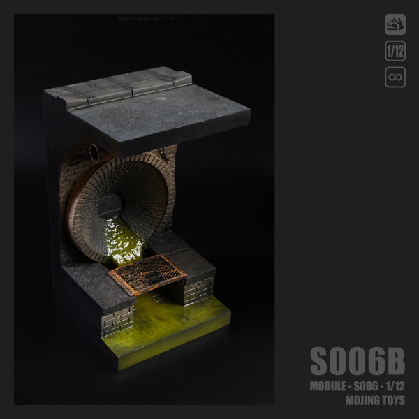 1/12 アメリカンコミック風 下水道ディオラマベース S006B