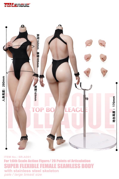 TBリーグ 1/6 スーパーフレキシブル フィメール シームレスボディ ペール ラージバスト SR-AD01 （新プロポーション）