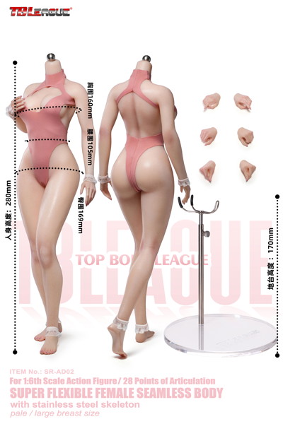 TBリーグ 1/6 スーパーフレキシブル フィメール シームレスボディ ペール ラージバスト SR-AD02 （新プロポーション）