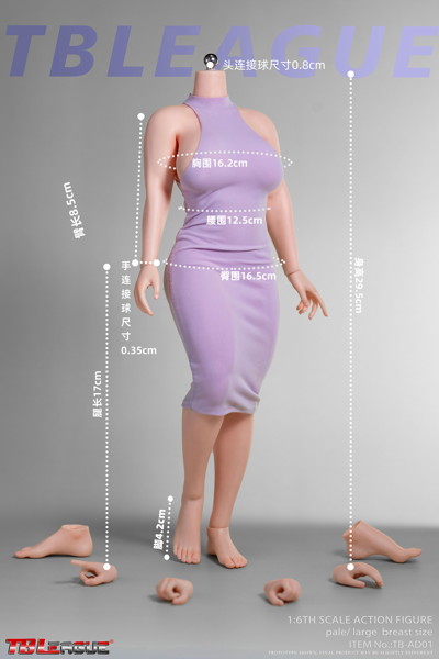 TBリーグ 1/6 女性シームレスボディ カーヴィーボディ ペール ラージバスト