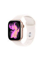 Apple Watch Series 11(GPS + Cellularモデル)- 42mmローズゴールドアルミニウムケースとライトブラッシュスポーツバンド - M/L