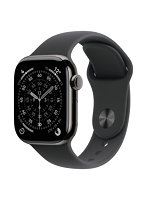 Apple Watch Series 11（GPS + Cellularモデル）- 42mmスレートチタニウムケースとブラックスポーツバンド - S/M