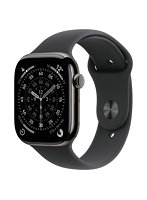 Apple Watch Series 11(GPS + Cellularモデル)- 46mmスレートチタニウムケースとブラックスポーツバンド - S/M
