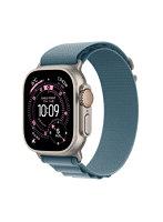 Apple Watch Ultra 3(GPS + Cellularモデル)- 49mmナチュラルチタニウムケースとライトブルーアルパインループ - L