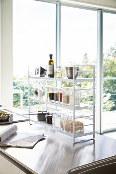 シンク上キッチン収納ラック タワー ホワイト