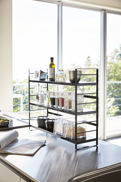 シンク上キッチン収納ラック タワー ブラック