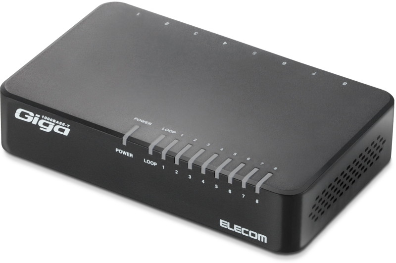 Giga対応スイッチングHub/8ポート/プラスチック筐体/磁石付き/電源外付モデル/ブラック EHC-G08PA2-JB 4,638円