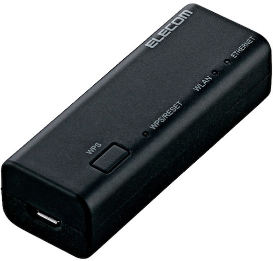 無線ポータブルルーター親機/コンパクト/300Mbps/ブラック/ACアダプタ付属 5,115円