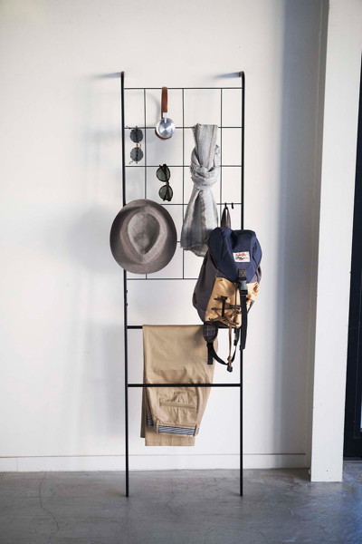 立て掛け式メッシュラダーハンガー タワー ブラック