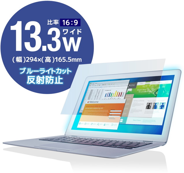 液晶保護フィルム/ブルーライトカット/13.3（16:9）インチワイド EF-FL133W2BL