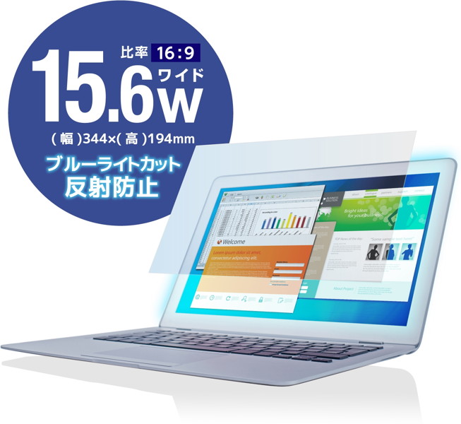 液晶保護フィルム/ブルーライトカット/15.6インチワイド EF-FL156WBL