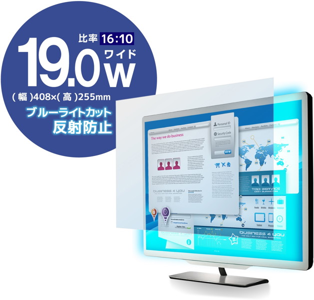 液晶保護フィルム/ブルーライトカット/19（16:10）インチ EF-FL19WBL