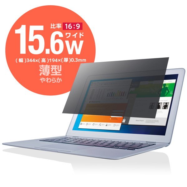 液晶保護フィルター/覗き見防止/やわらか/15.6インチワイド EF-PFF156W