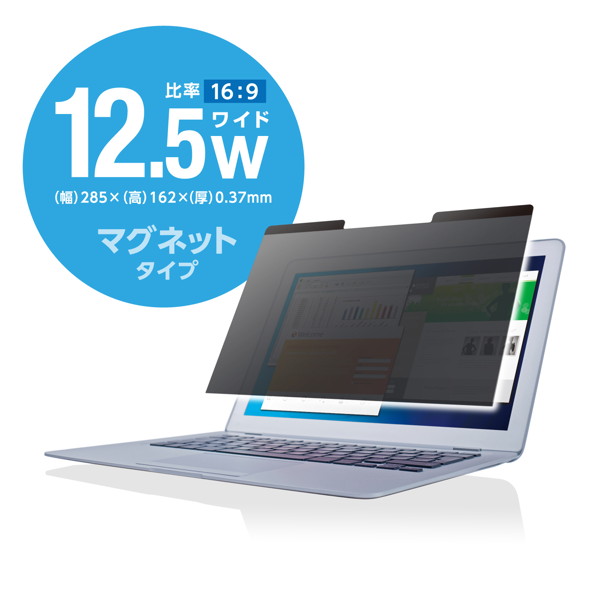 液晶保護フィルター/覗き見防止/マグネットタイプ/12.5インチワイド EF-PFM125W