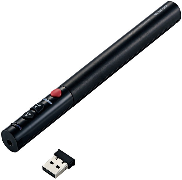 赤色レーザーポインター/プレゼンター機能有り/単機能/ブラック 4,706円