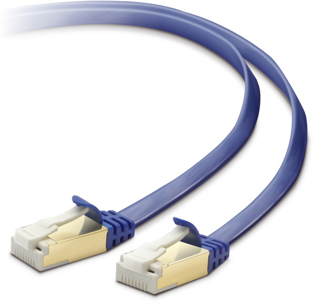 LANケーブル/CAT7/爪折れ防止/フラット/100m/ブルーメタリック LD-TWSFT/BM100