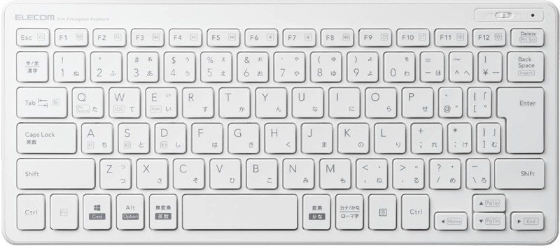 Bluetoothミニキーボード/パンタグラフ式/薄型/マルチOS対応/ホワイト TK-FBP100WH