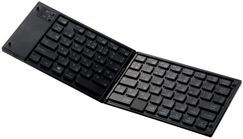Bluetoothキーボード/折りたたみタイプ/マルチペアリング対応/ポインティングデバイス付/ブラック TK-FLP01PBK