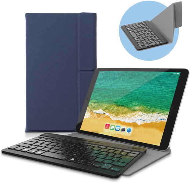 Bluetoothキーボード/超薄型/専用ケース付/マルチペアリング対応/汎用/ブルー