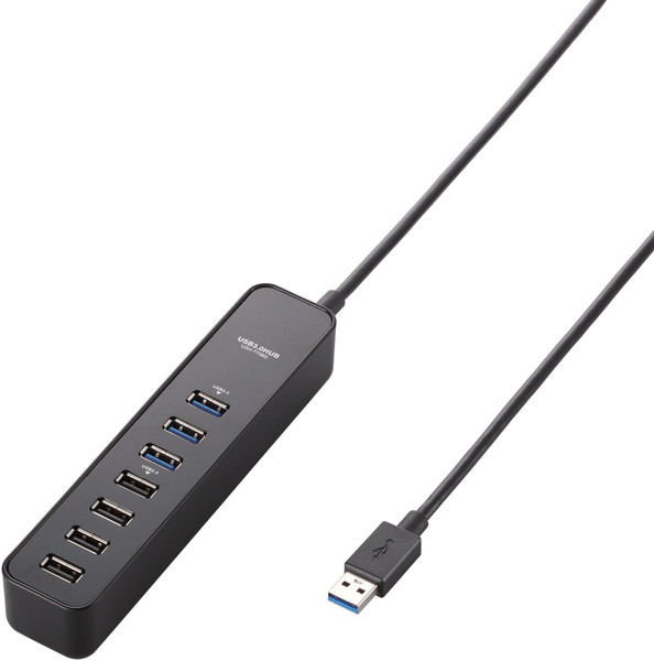 USBHUB3.0/マグネット/セルフパワー/7ポート/ブラック U3H-T706SBK 5,903円