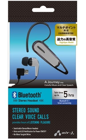 エアージェイ Bluetoothステレオイヤホンマイク SL BT-A7SL