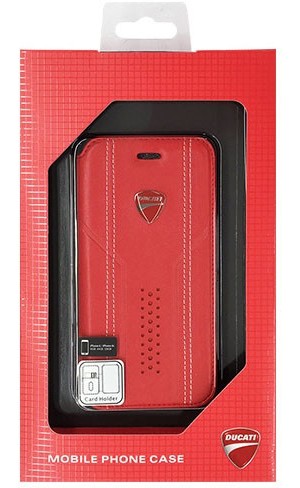 DUCATI 公式ライセンス品 PU製手帳型ケース（カードホルダー付き） DU-TPUFCIP6S-SB/D2-RD 4,819円