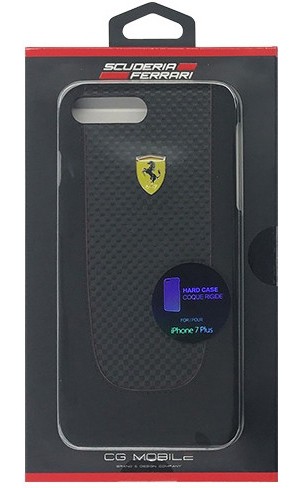 FERRARI PIT STOP-Hard Case-Red Trim-Black Carbon design FEPIHCP7LBK