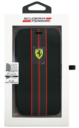 Ferrari iPhoneX専用 PUレザー手帳型ケース ON TRACK-PU leather Booktype case-ON TRACK LOGO- Black IPHONE X FESURFLBKPXBKR 4,326円