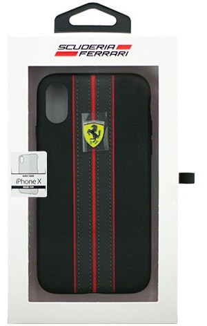 Ferrari iPhoneX専用 PUレザーハードケース ON TRACK-PU leather Hard case-ON TRACK LOGO- Black IPHONE X FESURHCPXBKR