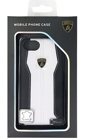 LAMBORGHINI Genuine leather back cover-White LB-HCIP7-HU/D1-WE