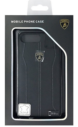 LAMBORGHINI Genuine leather back cover-Black LB-HCIP7P-HU/D1-BK