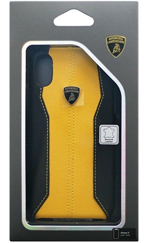 Lamborghini 公式ライセンス品 iPhoneX専用 本革ハードケース Huracan-D1 Back cover YWLB-HCIPX-HU/D1-YW