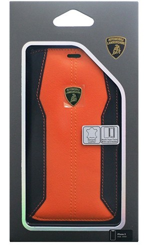 Lamborghini 公式ライセンス品 iPhoneX専用 本革手帳型ケース Huracan-D1 Book type OELB-SSHFCIPX-HU/D1-OE