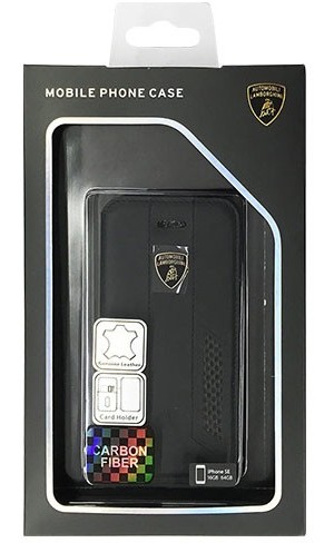 Lamborghini 公式ライセンス品 Genuine Leather book case w/card holder Black 本革製手帳型ケース（カードホルダー付き） LB-TPUFCIPSE-HU/D6-BK 4,857円