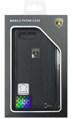 LAMBORGHINI Genuine leather w/carbon back cover-Black LB-TPUPCIP7P-HU/D6-BK