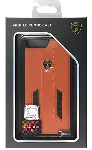 LAMBORGHINI Genuine leather w/carbon back cover-Orange LB-TPUPCIP7P-HU/D6-OE