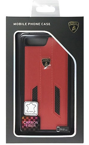 LAMBORGHINI Genuine leather w/carbon back cover-Red LB-TPUPCIP7P-HU/D6-RD