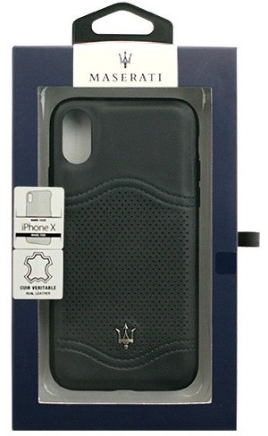 MASERATI 公式ライセンス品 iPhoneX専用 本革バックカバ MAGALHCPXNA
