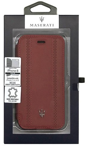 MASERATI 公式ライセンス品 iPhone8/7/6s/6専用 本革手帳型ケース MAGPEFLBKI8BU
