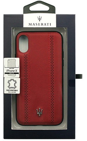 MASERATI 公式ライセンス品 iPhoneX専用 本革バックカバー MAGPEHCPXBU