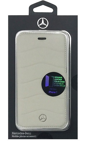 MERCEDES WAVE VII Genuine Leather Booktype Case-Crystal Grey MEFLBKP7CUSGR