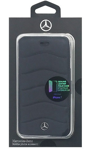 MERCEDES WAVE VII Genuine Leather Booktype Case-Navy MEFLBKP7CUSNA