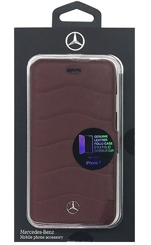MERCEDES WAVE VII Genuine Leather Booktype Case-Red MEFLBKP7CUSRE