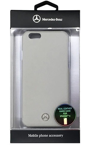 Mercedes-Benz 公式ライセンス品 Pure Line 本革ハードケース（フロントグリル） グレー iPhone6 用 MEHCP6EMSGR